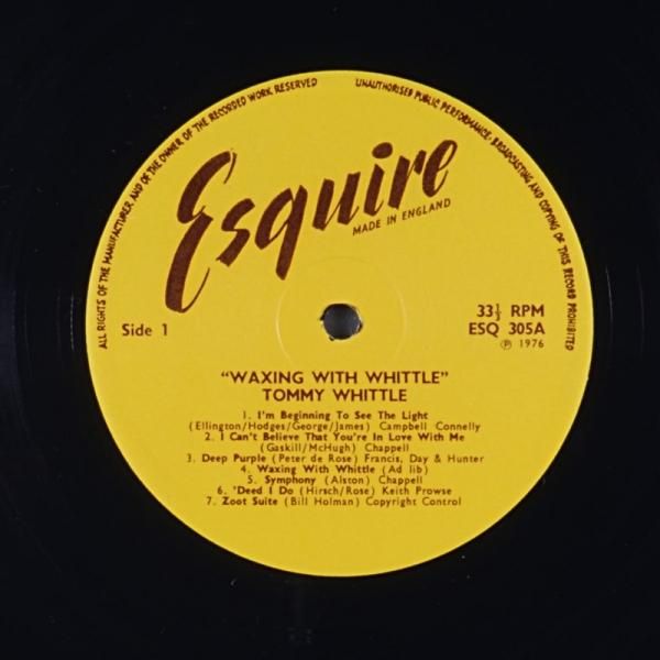 ▲01)【同梱不可】 Whittle/Waxing With Whittle/トミー・ホイットル/10インチレコード/UK/英盤/ペラジャケ/ジャズ/20-028/A △01)【同梱不可】Tommy Whittle/Waxing With Whittle/トミー