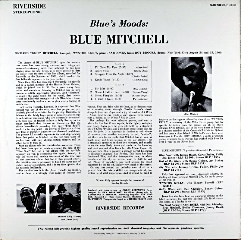 BLUE'S MOODS BLUE MITCHELL (OJC盤) - JAZZCAT-RECORD