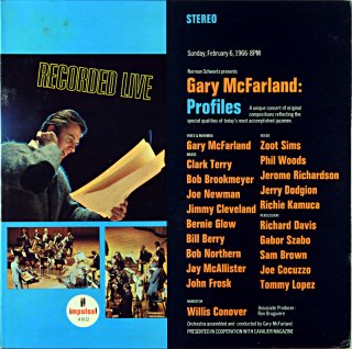 GARY McFARLAND PROFILES RECORDED LIVE Original