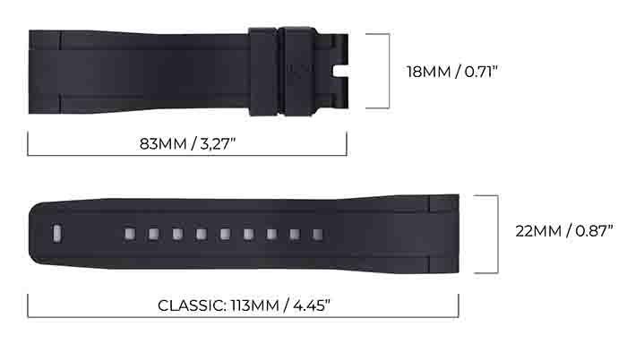 タグホイヤー モナコ用ラバーベルトラグ 幅22㎜ | 高品質なラバー素材