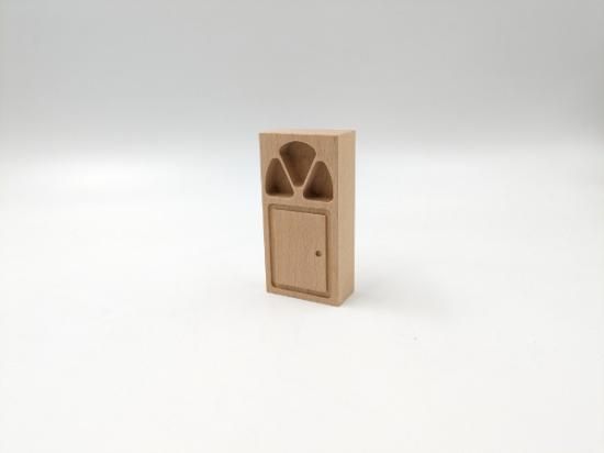 50mm基尺】窓付ドア(右ノブ) 単品商品 積み木 - 小さな大工さん