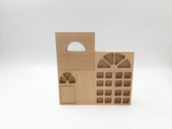50mm基尺】窓付ドア(右ノブ) 単品商品 積み木 - 小さな大工さん