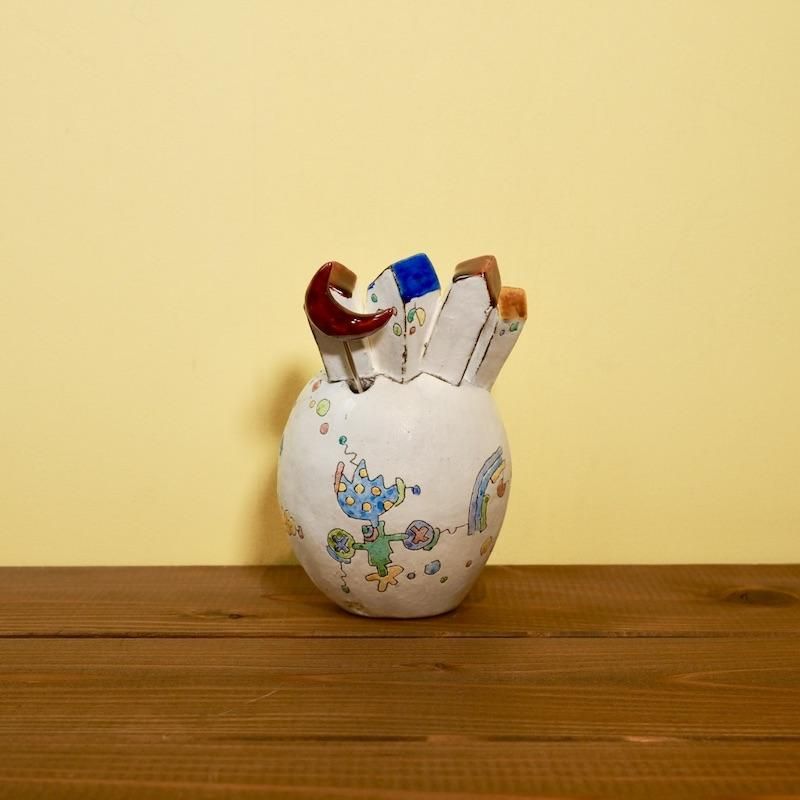 山本テツヒコ シュガーポット ホワイト 信楽焼 陶芸家 二つとして同じ