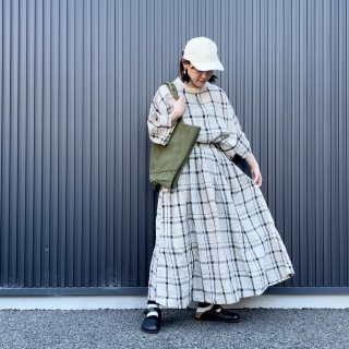 HARVESTYSHORT SLEEVES SKIRT LINEN PLAIDʥͥ å ȡ 