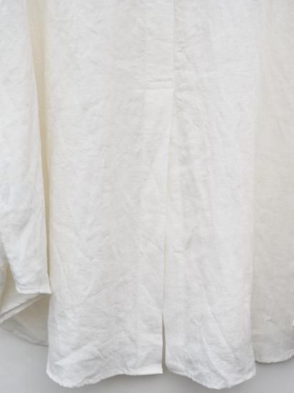 UNIVERSAL TISSU】トリプルワッシャーリネンバンドカラーシャツ - あも