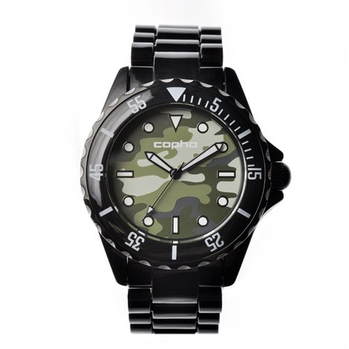 [メンズ] [レディース] 北欧デンマーク COPHA SWAGGER コプハ スワッガー ブラック×グリーン ダイバーズデザイン プラスチック クォーツ腕時計