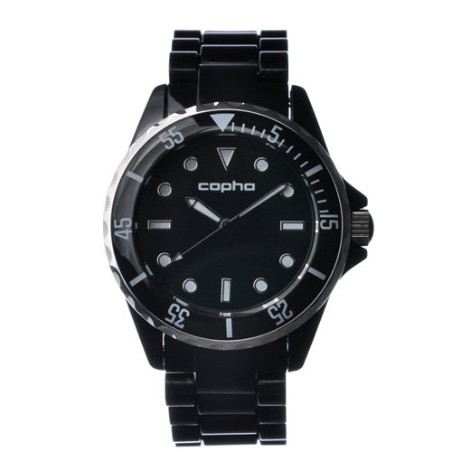 [メンズ] [レディース] 北欧デンマーク COPHA SWAGGER コプハ スワッガー ブラック＆シルバー ダイバーズデザイン プラスチック クォーツ腕時計