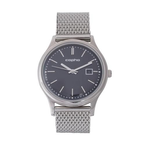 [メンズ] 北欧デンマーク COPHA SLIM CLASSIC 40 コプハ スリムクラシック メッシュベルト ブラック×シルバー バウハウスデザイン クォーツ腕時計