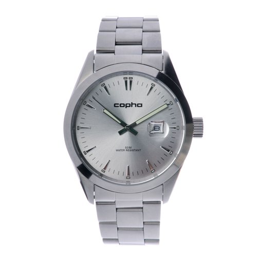[メンズ] 北欧デンマーク COPHA BASIC TIME 42 コプハ ベーシックタイム42 スチールブレスレット シルバー クォーツ腕時計