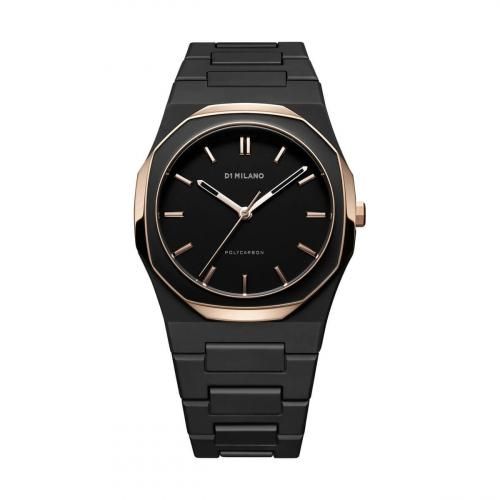 <img class='new_mark_img1' src='https://img.shop-pro.jp/img/new/icons5.gif' style='border:none;display:inline;margin:0px;padding:0px;width:auto;' />[メンズ] イタリア発 D1 MILANO POLYCARBON BLACK ENAMEL ディーワンミラノ ポリカーボン ブラックエナメル クォーツ腕時計 