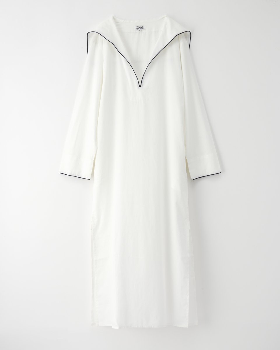 P. Le Moult　セーラーロングシャツドレス　白 - ¥20,900