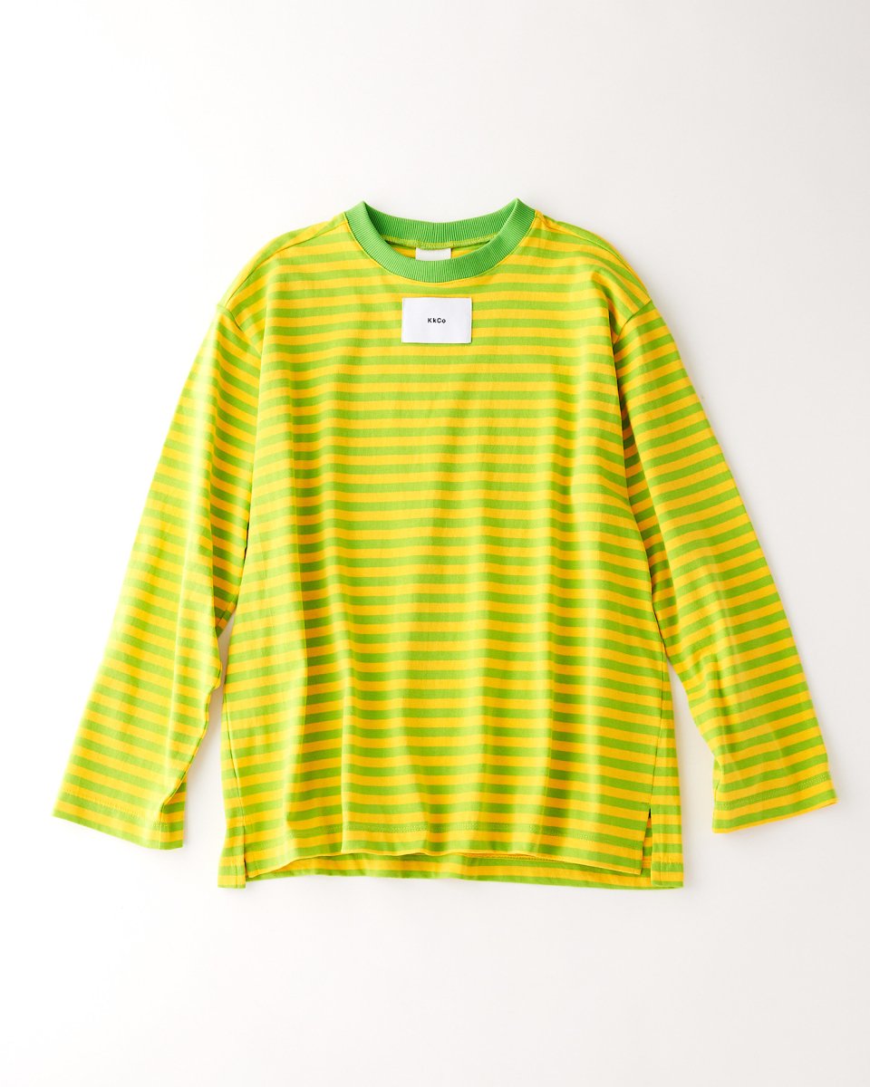 KkCo　レモン x ライムーしましまロングTシャツ　
 - ¥18,150