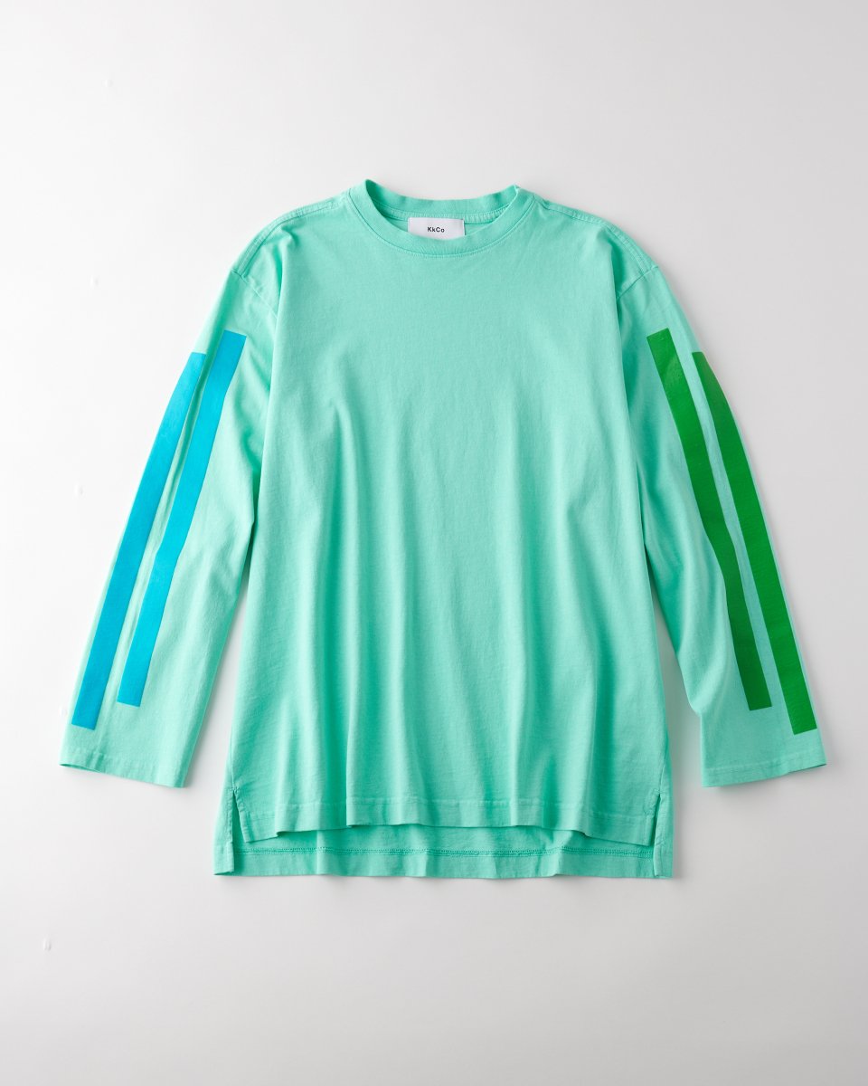 2ラインロングTシャツ　エメラルドーTHE SHE限定  - ¥17,600