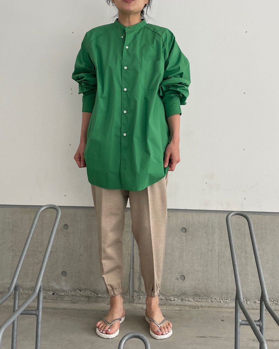 FLISTFIA　オーバーサイズバンドカラーシャツーKELLY GREEN
 - ¥19,800