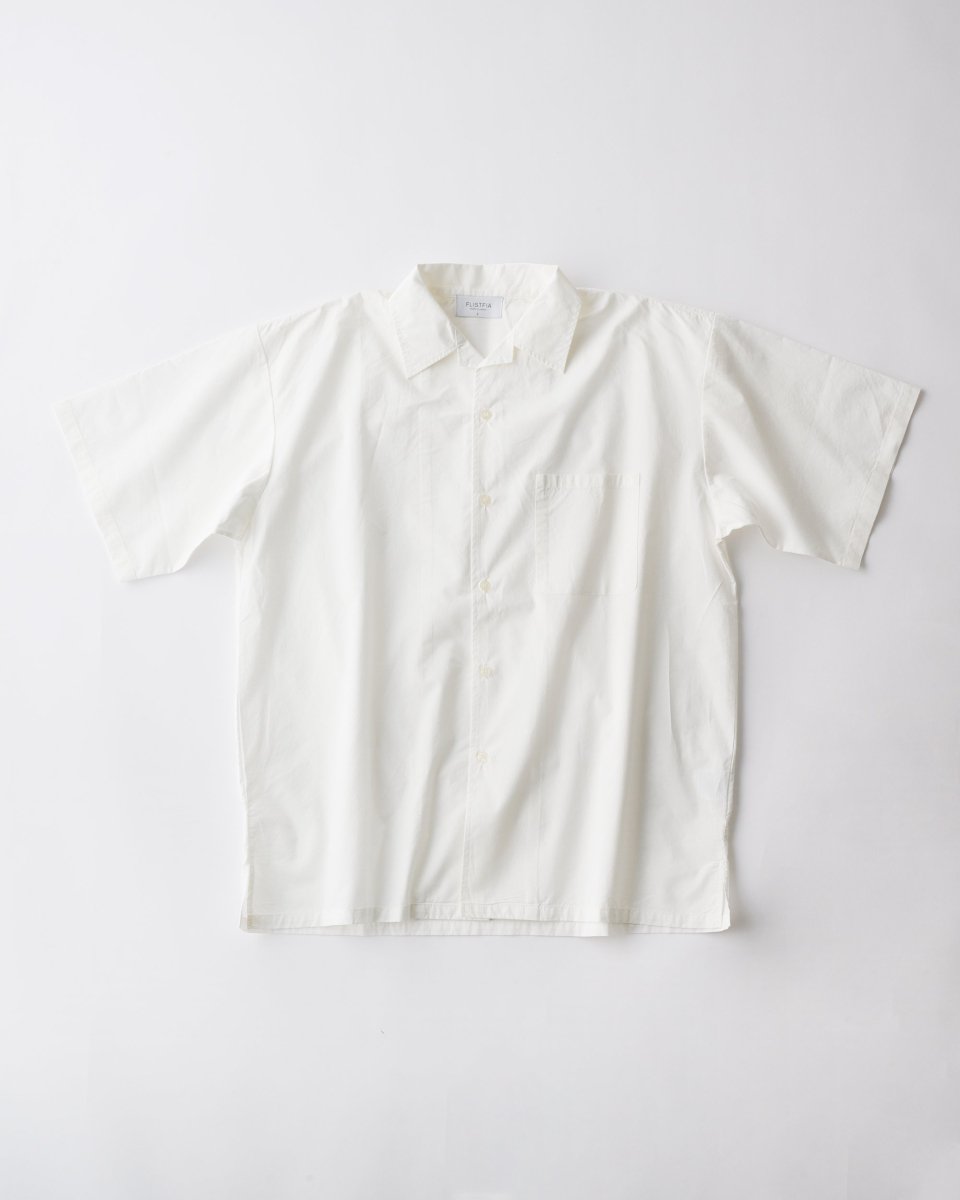 FLISTFIAーCUSTOM ORDER.　オープンカラー半袖シャツ　白 - ¥23,980