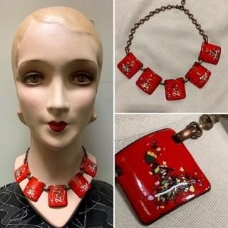 40s 赤 ネックレス ハンドペイント copper 銅 チョーカー 40s 赤 ネックレス ハンドペイント copper 銅 チョーカー