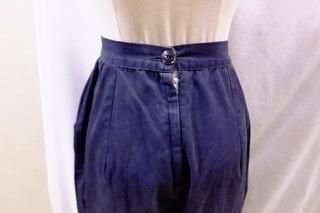 50s ハイウエスト 裾ストライプ サブリナパンツ 黒カプリ