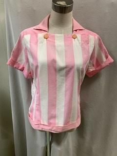 50s 切替 ピーターパンシャツ ピンク 白 ストライプ プル 50s 切替 ピーターパンシャツ ピンク 白 ストライプ プル