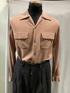 40s 50s Jason ギャバジンシャツ ヴィンテージ ボックスシャツ