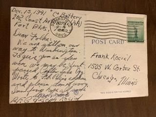 40s 1941年 当時の切手 US army ポストカード アンティーク 葉書