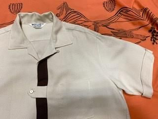 50s pilgrim ピルグリム 切替 ツートーン 半袖シャツ レーヨン