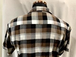 50s カスリ ネップ シャドーチェック 半袖 レーヨンシャツ