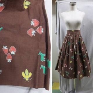 50s いちご柄 スカート ハニービー ミツバチ サーキュラー