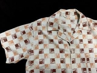 50s Van Heusen カスリ ブロックチェック 半袖シャツ ロカビリー 50s Van Heusen カスリ ブロックチェック 半袖シャツ ロカビリー