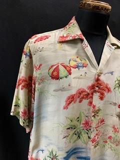 50s ちりめんレーヨン ハワイアンシャツ アロハシャツ 50s ちりめんレーヨン ハワイアンシャツ アロハシャツ