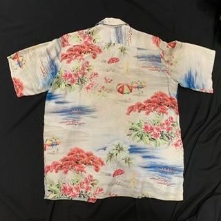 50s ちりめんレーヨン ハワイアンシャツ アロハシャツ 50s ちりめんレーヨン ハワイアンシャツ アロハシャツ
