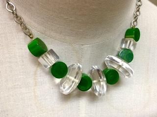 40s グリーン ベークライト ルーサイト ネックレス アンティーク