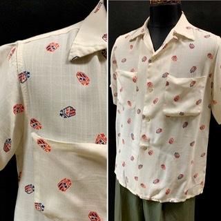 50s Rayon シャツ　　ビンテージ　ロカビリー　レーヨンシャツ