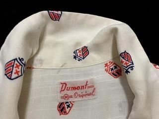 50s 総柄 レーヨンシャツ アトミック柄 赤青白 ヴィンテージ 50s 総柄 レーヨンシャツ アトミック柄 赤青白 ヴィンテージ