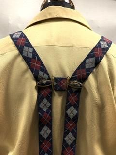 30s 40s アーガイル H型サスペンダー ヴィンテージ ボタン