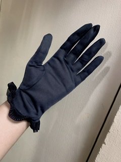 50s 黒 グローブ 手袋 ひらひら 飾り 1950年代 ヴィンテージ - 古着屋