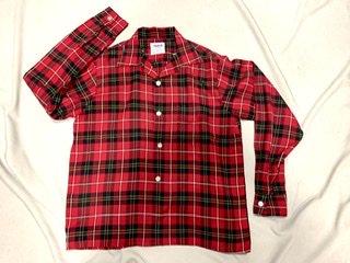 50s 60s 赤黒 チェックシャツ タータンチェック シャツ ヴィンテージ