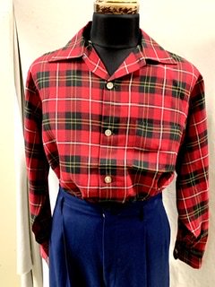 50s 60s 赤黒 チェックシャツ タータンチェック シャツ ヴィンテージ 