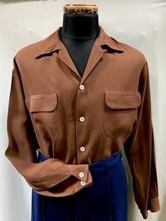 40s 50s ハンドステッチ フラップポケット ギャバシャツ ギャバジン