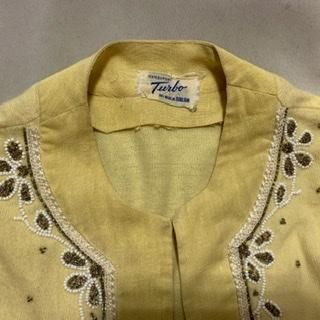 50s 半袖ニット 半袖カーディガン ヴィンテージ 刺繍 turbo社