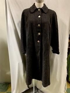 40s 50s カスリ ネップ 黒 茶 コート ヴィンテージ Aライン