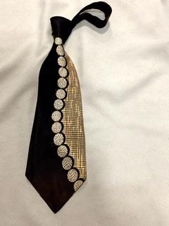 40s ネクタイ ヴィンテージ 流れる水玉 Stratford 1940年代 紺色