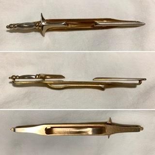 US ヴィンテージ ネクタイピン SWANK 剣 ソード 刀 白蝶貝