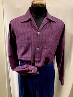 40s 50s (S～Mサイズ) ARROW ギャバシャツ ヴィンテージ 1950年代 赤紺 ...