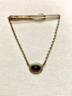 40s 赤 チェーンつき ネクタイピン スワンク SWANK タイバー