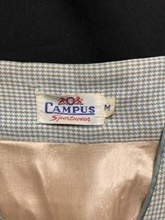 40s 50s 切替 千鳥格子 CAMPUS Vネック ギャバジンベスト 40s 50s 切替 千鳥格子 CAMPUS Vネック ギャバジンベスト