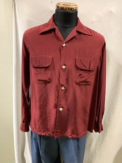 40s 50s Brewster ロングポイント レーヨンシャツ ギャバシャツ