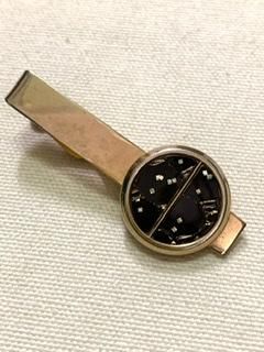 50s 黒 ネクタイピン SWANK 黒 スターバースト グリッター