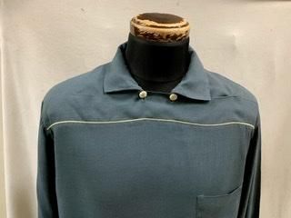 50s 切替ピーターパンシャツ La Scala モスグリーン 黄色 50s 切替ピーターパンシャツ La Scala モスグリーン 黄色