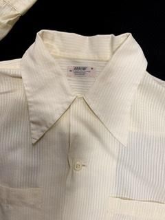 40s ロングポイント 白シャツ コットン ヴィンテージ オープン