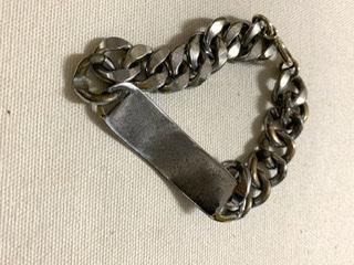 ずっしり 無骨 IDブレスレット 60s ヴィンテージ シルバー ずっしり 無骨 IDブレスレット 60s ヴィンテージ シルバー